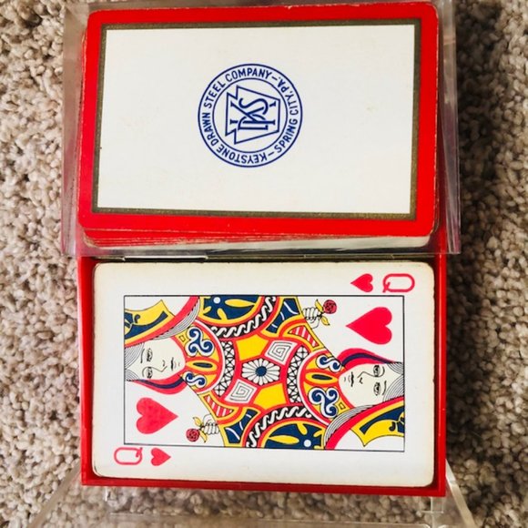 Vintage  Double Deck of Playing Cards Keystone Drawn Steel Company Pennsylvania - Picture 3 of 4